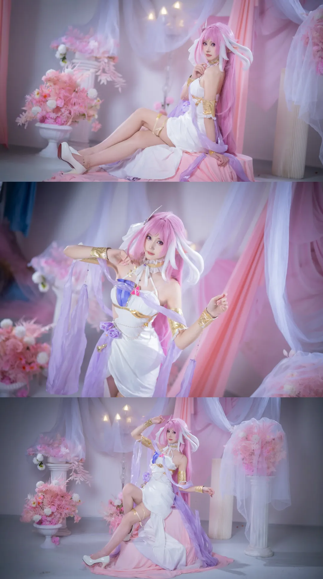 爱莉希雅cos, 崩坏三, 二次元cosplay, 白丝cos, 爱莉希雅生日 - 第4张