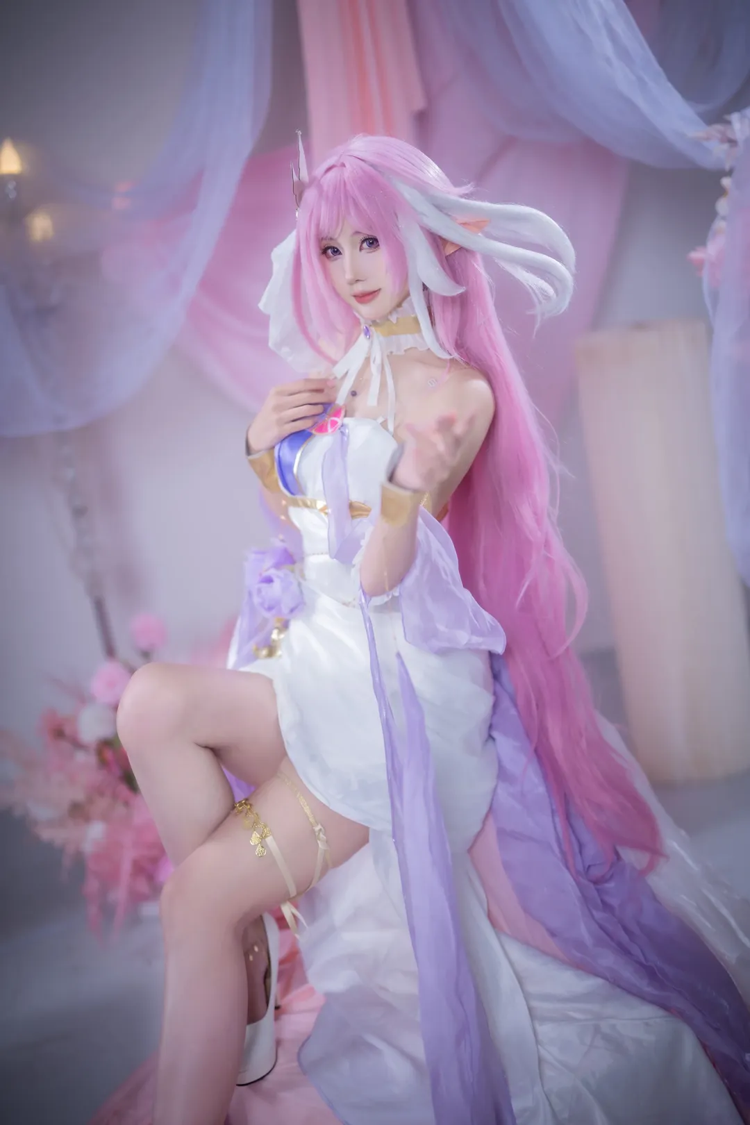 爱莉希雅cos, 崩坏三, 二次元cosplay, 白丝cos, 爱莉希雅生日 - 第5张