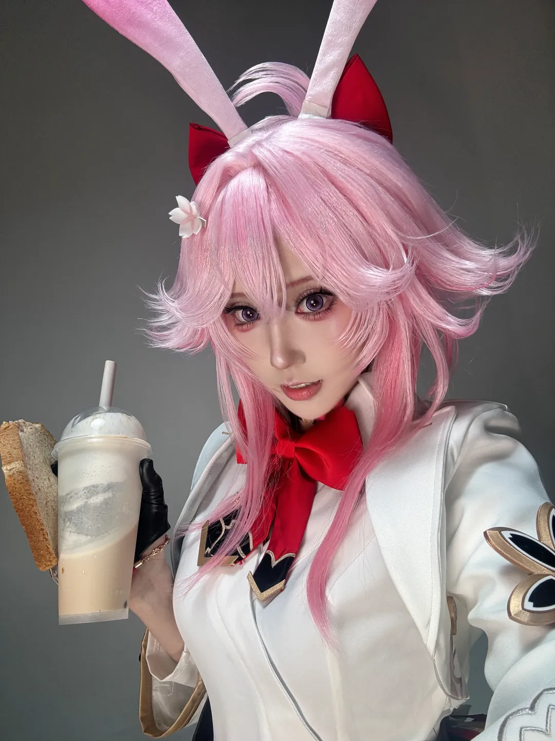 二次元摄影, 崩坏星穹铁道, 绯英cos, cosplay日常, 粉发兔耳 - 第1张