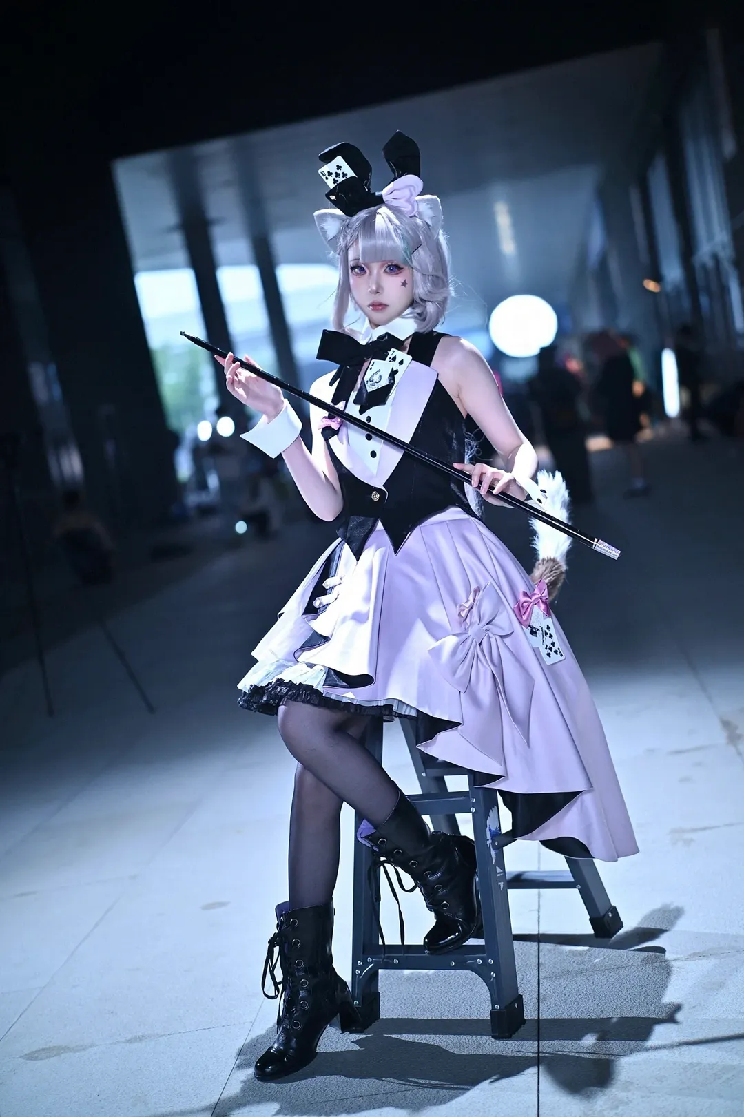 原神, 琳妮特cos, 漫展场照, 黑丝穿搭, lolita穿搭