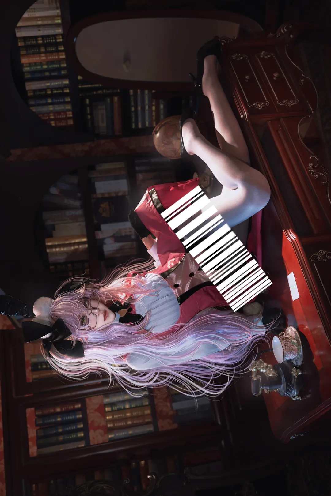 摄影分享, 白丝, 复古图书馆, 杀狐cos, fgo fate