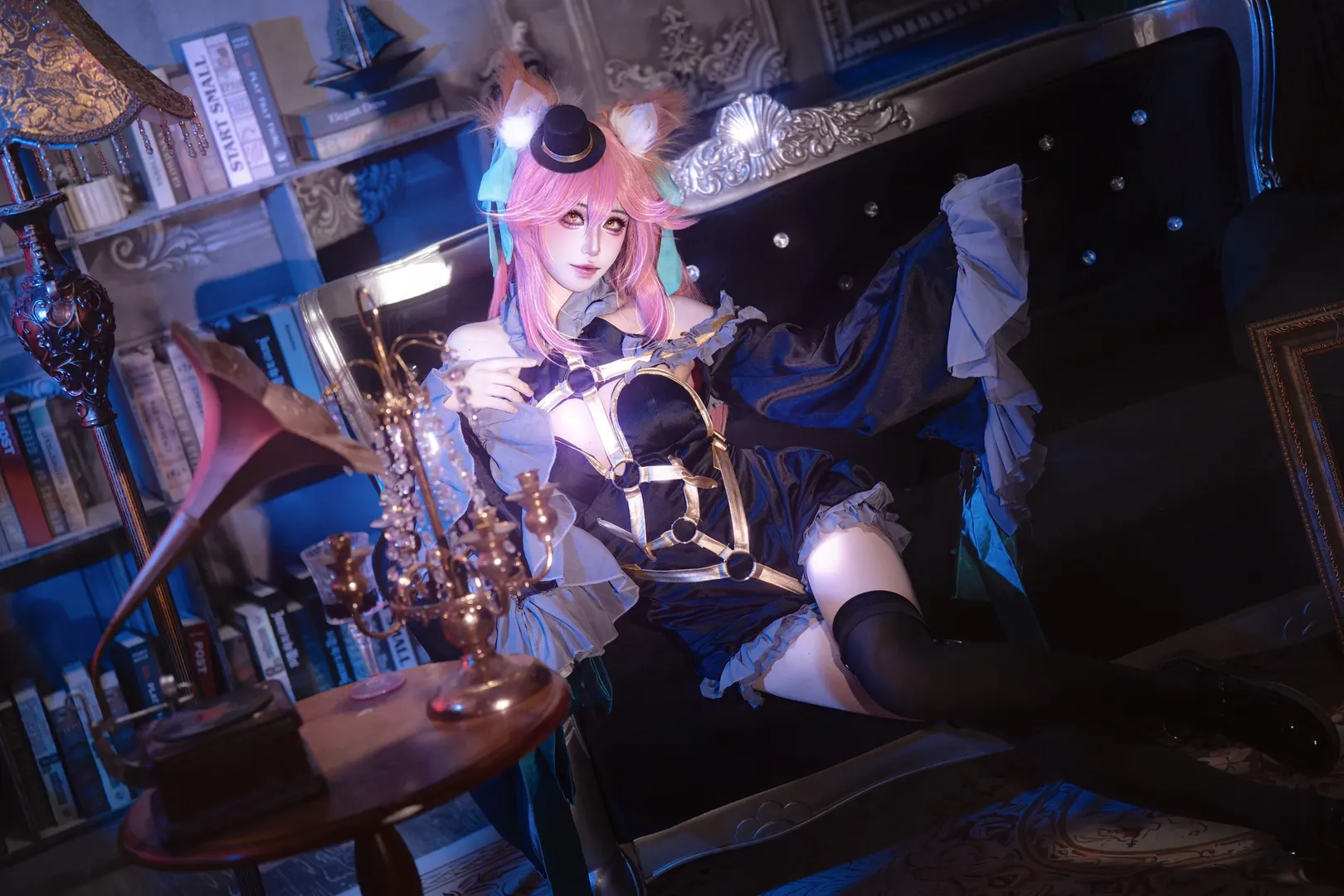 二次元, Fate/Grand Order, 玉藻の前 コスプレ, 黒ニーハイ, 漆黒の魔術服 - 2枚目
