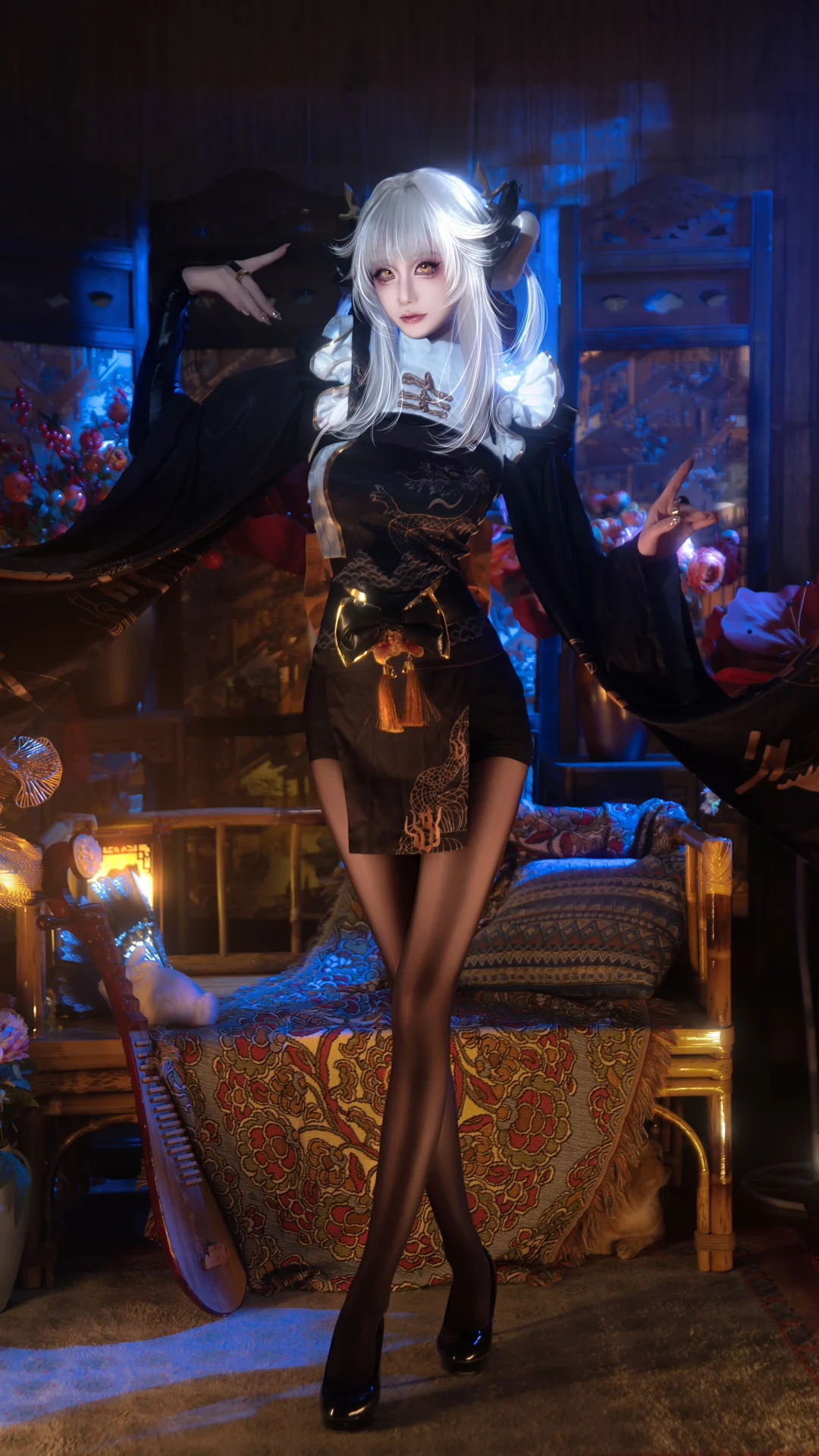 白兔布兰儿cos, 二次元角色, NIKKE胜利女神, 棚拍摄影, 连裤袜穿搭