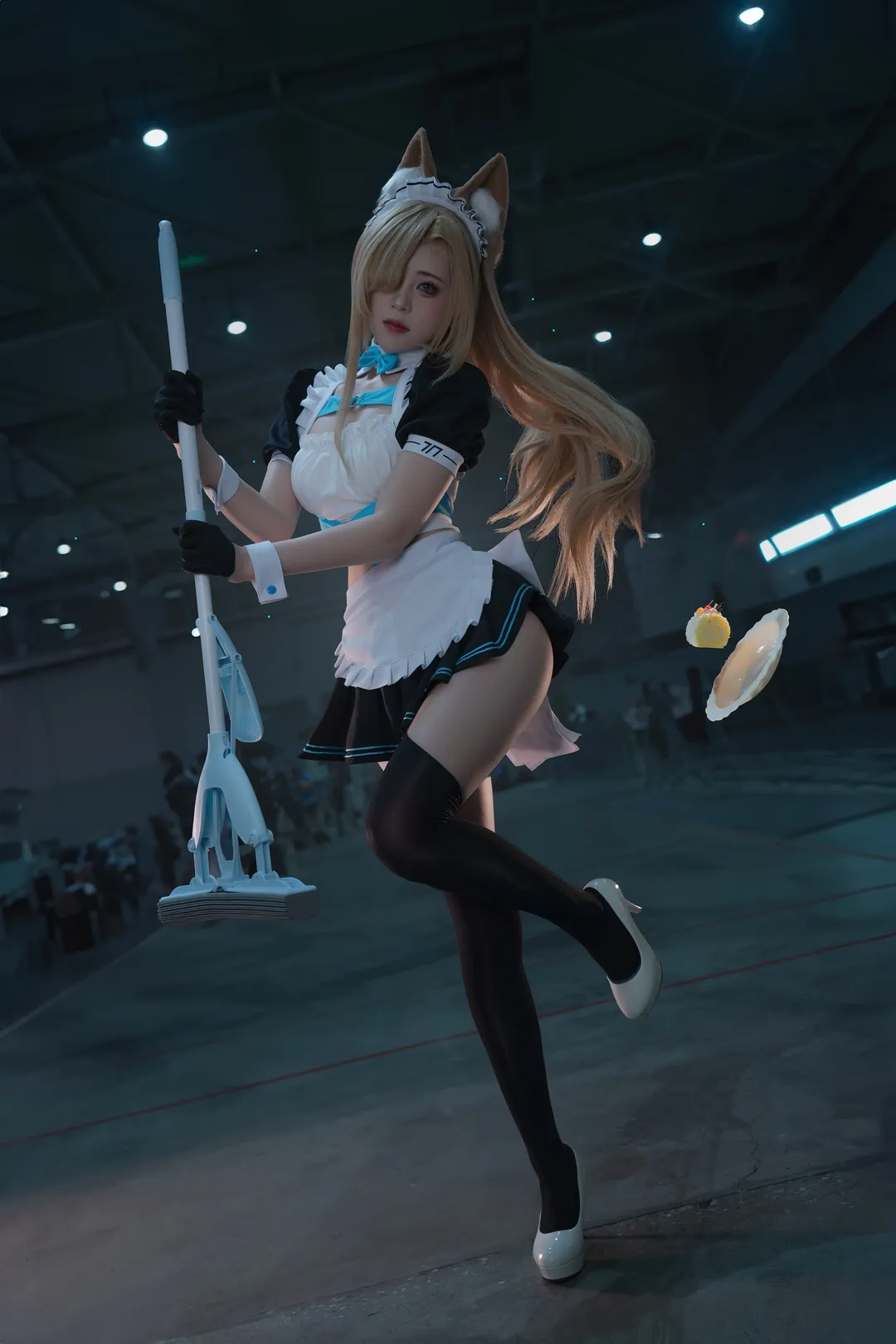 蔚蓝档案, 漫展返图, 女仆装, 一之濑明日奈cos, cosplay丝袜