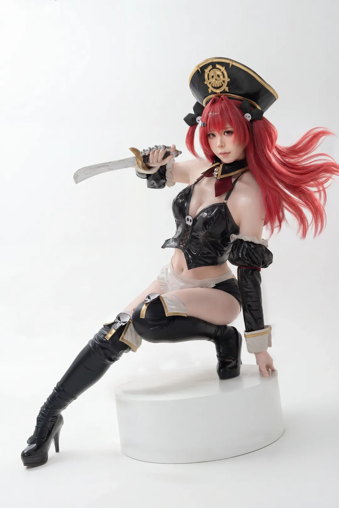 马斯特cos, cosplay摄影, 漆皮穿搭, 妮姬：胜利女神, 红色双马尾