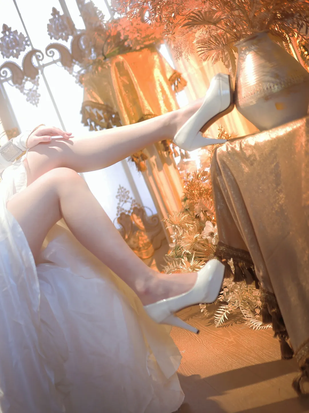 Fate/Grand Order, アルトリア コスプレ, 純白のウェディングドレス, アルトリア・ランサー花嫁, ストッキングとハイヒール - 3枚目
