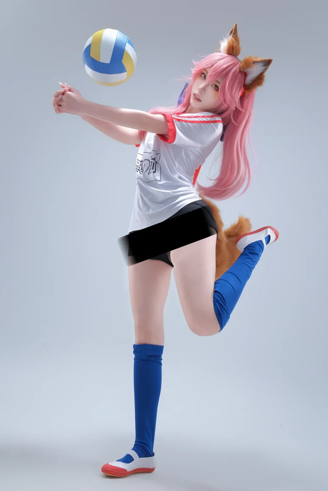 Fate/Grand Order, 獣耳ファッション, 玉藻の前 コスプレ, 体操服コスプレ, 青いニーハイソックス