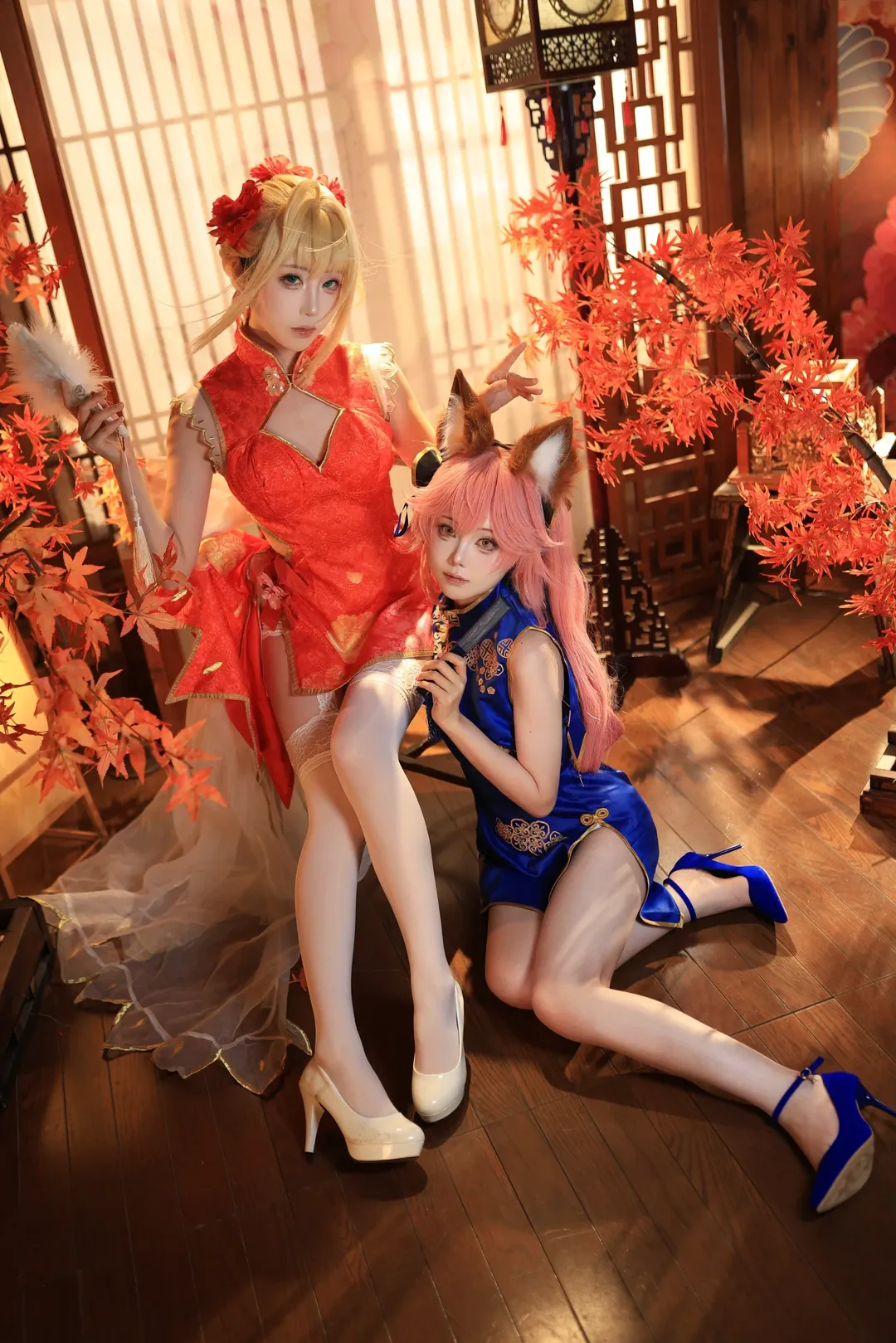 Fate/Grand Order, 尼禄cos, 白丝穿搭, 旗袍cosplay, 玉藻前cos - 第2张