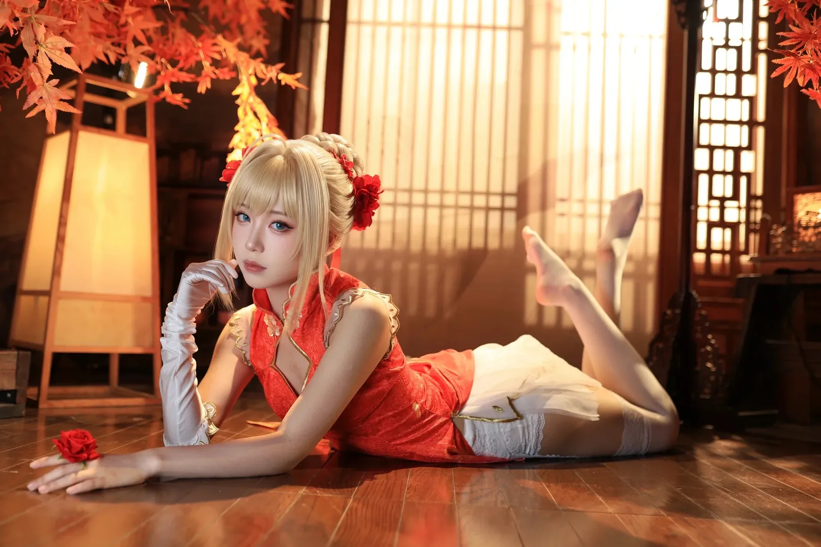 Fate/Grand Order, 二次元コスプレ, チャイナドレス コスプレ, ネロ コスプレ, 白いニーソックス - 2枚目