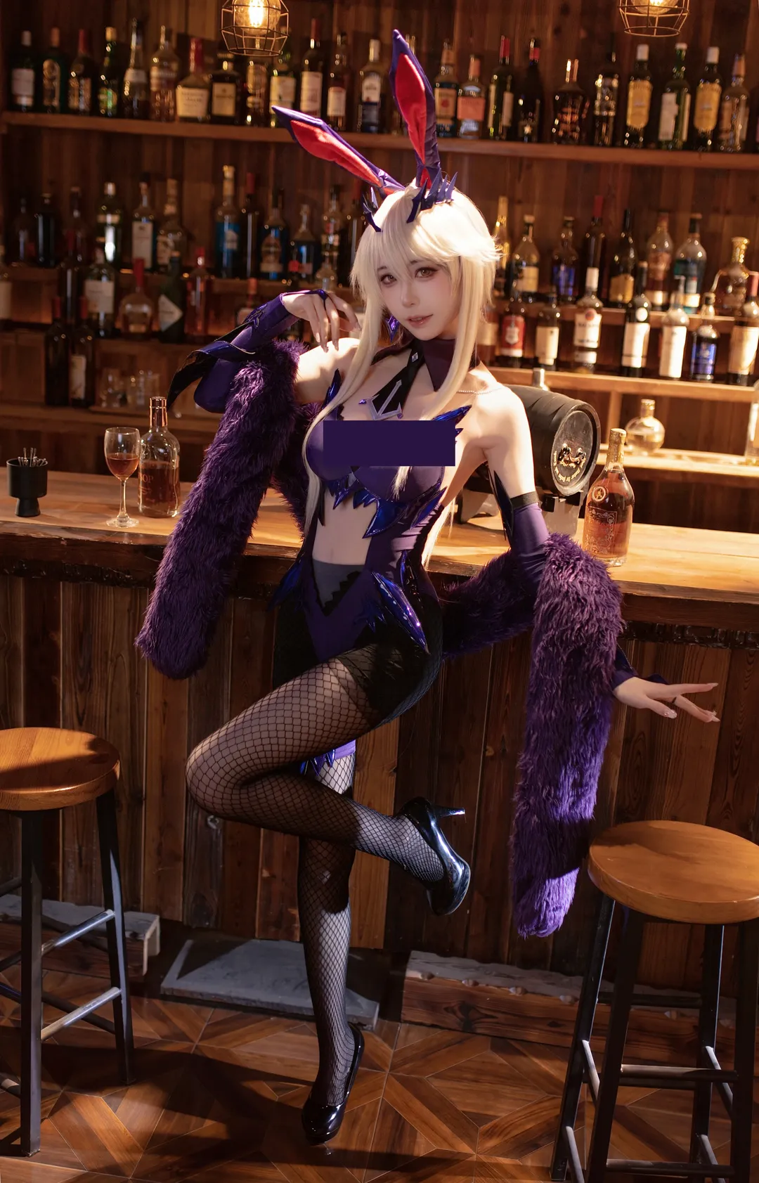 Fate/Grand Order, コスプレ撮影, 槍オルタ コスプレ, バー・コスプレ, 網タイツコーデ - 2枚目