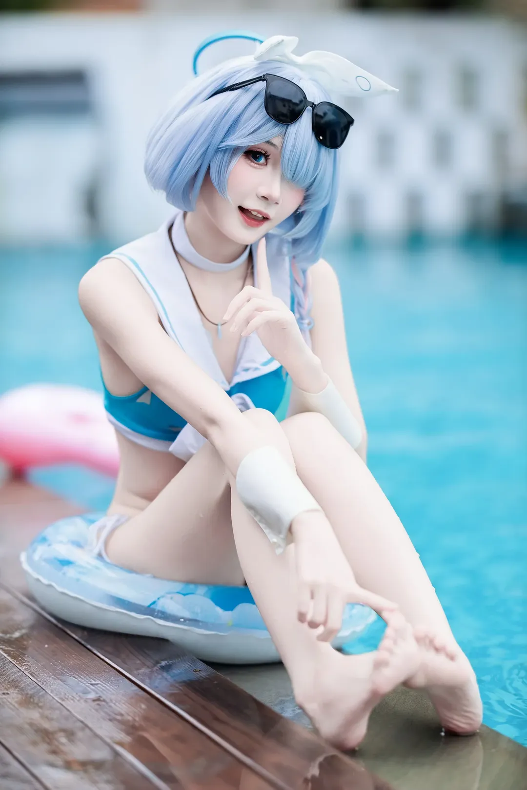 二次元, ブルーアーカイブ, コスプレ撮影, アロナ コスプレ, セーラー水着 - 1枚目