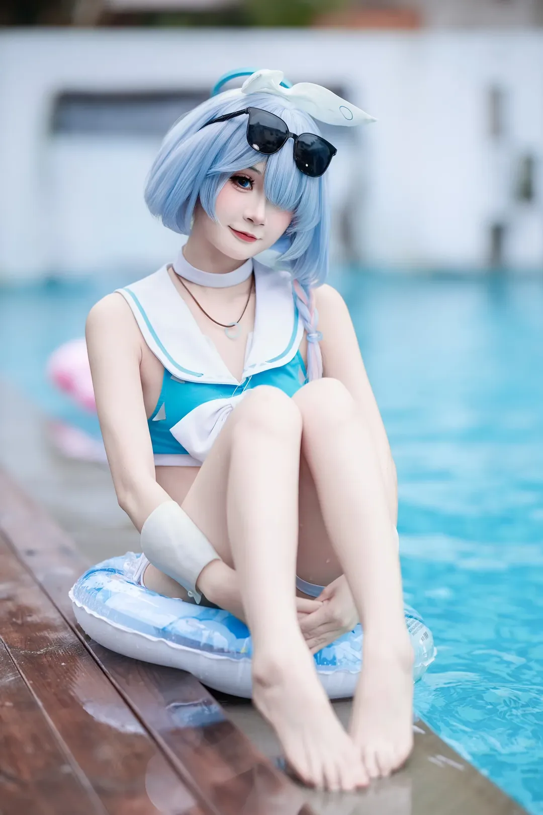 二次元, ブルーアーカイブ, コスプレ撮影, アロナ コスプレ, セーラー水着 - 2枚目