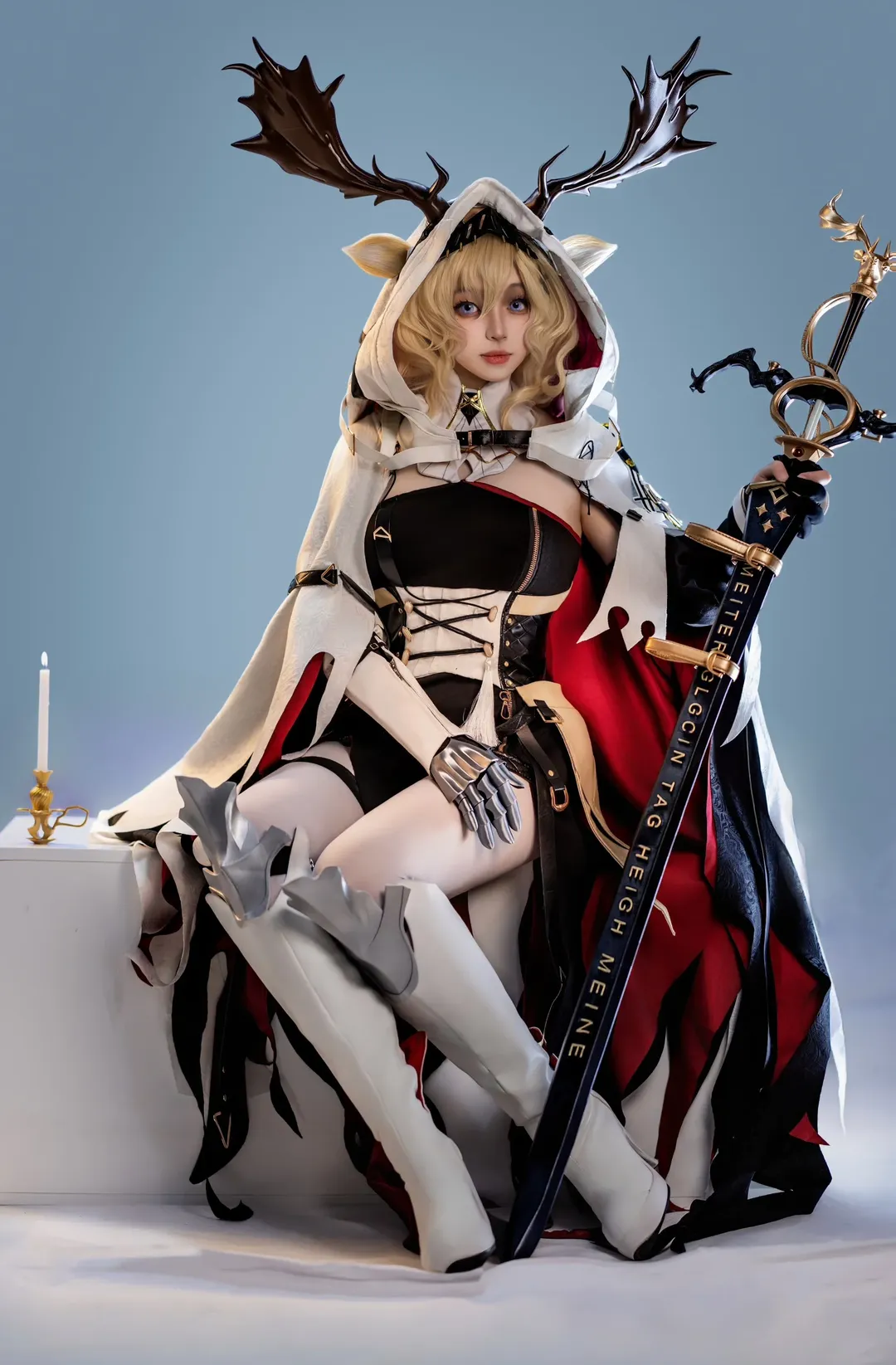 明日方舟, cosplay摄影, 丝袜, 薇薇安娜·德罗斯特cos, 骑士装cos - 第2张