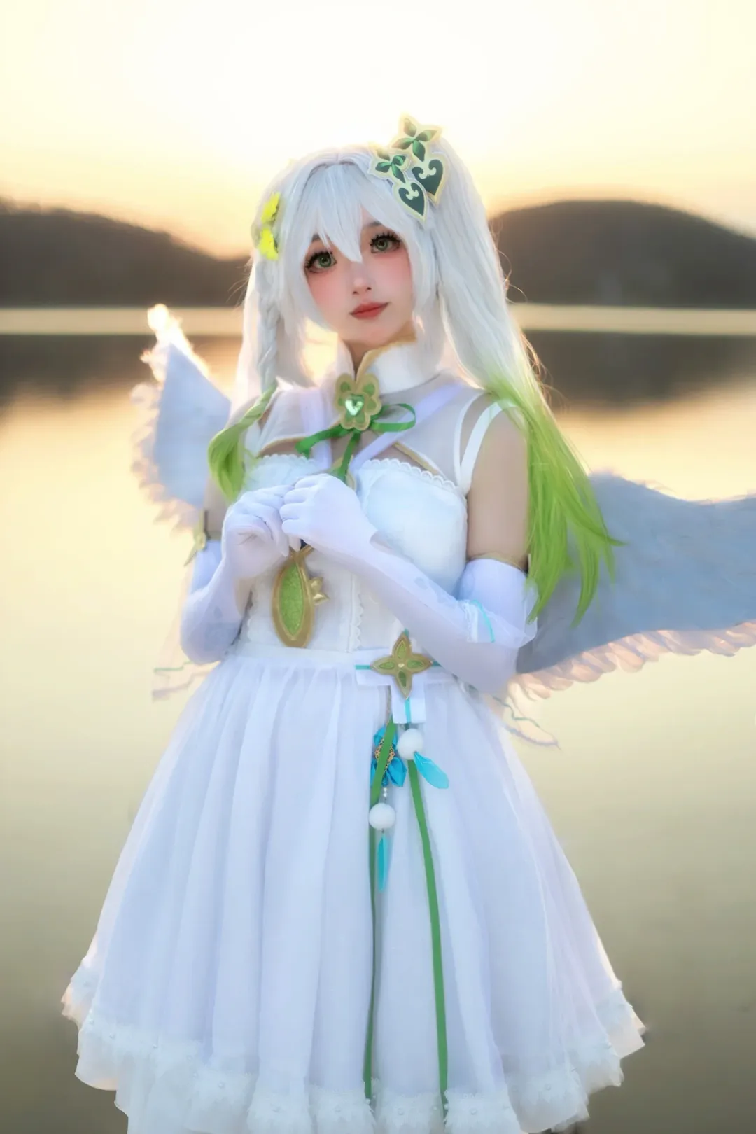 原神, 花嫁cos, 二次元cos, 白丝, 小草神cos - 第1张