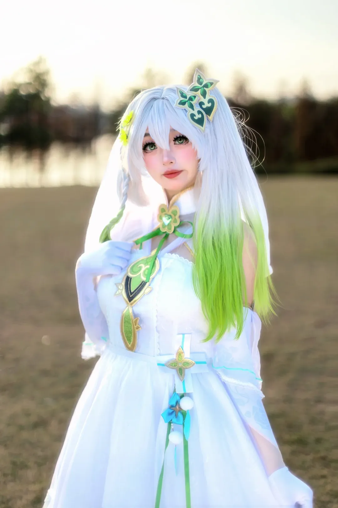 原神, 花嫁cos, 二次元cos, 白丝, 小草神cos - 第2张