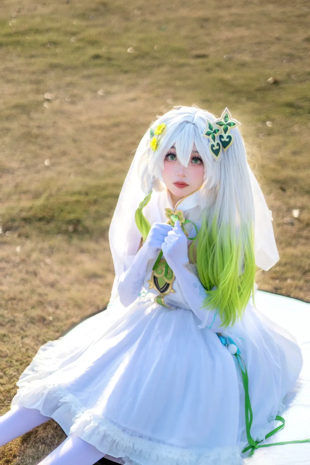 原神, 花嫁cos, 二次元cos, 白丝, 小草神cos - 第3张