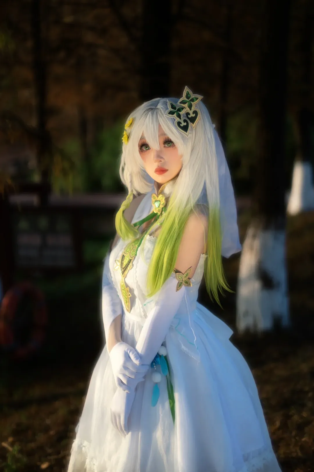 原神, 花嫁cos, 二次元cos, 白丝, 小草神cos - 第4张