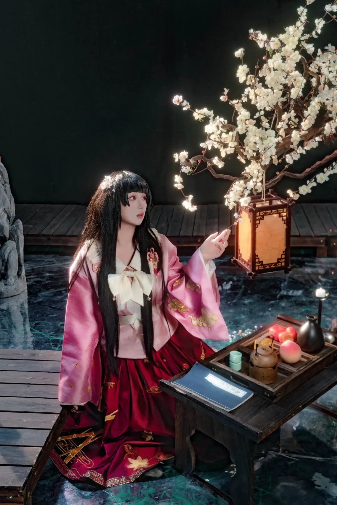 东方Project, 和风cosplay, 蓬莱山辉夜cos, 古风夜景, 东方永夜抄 - 第3张