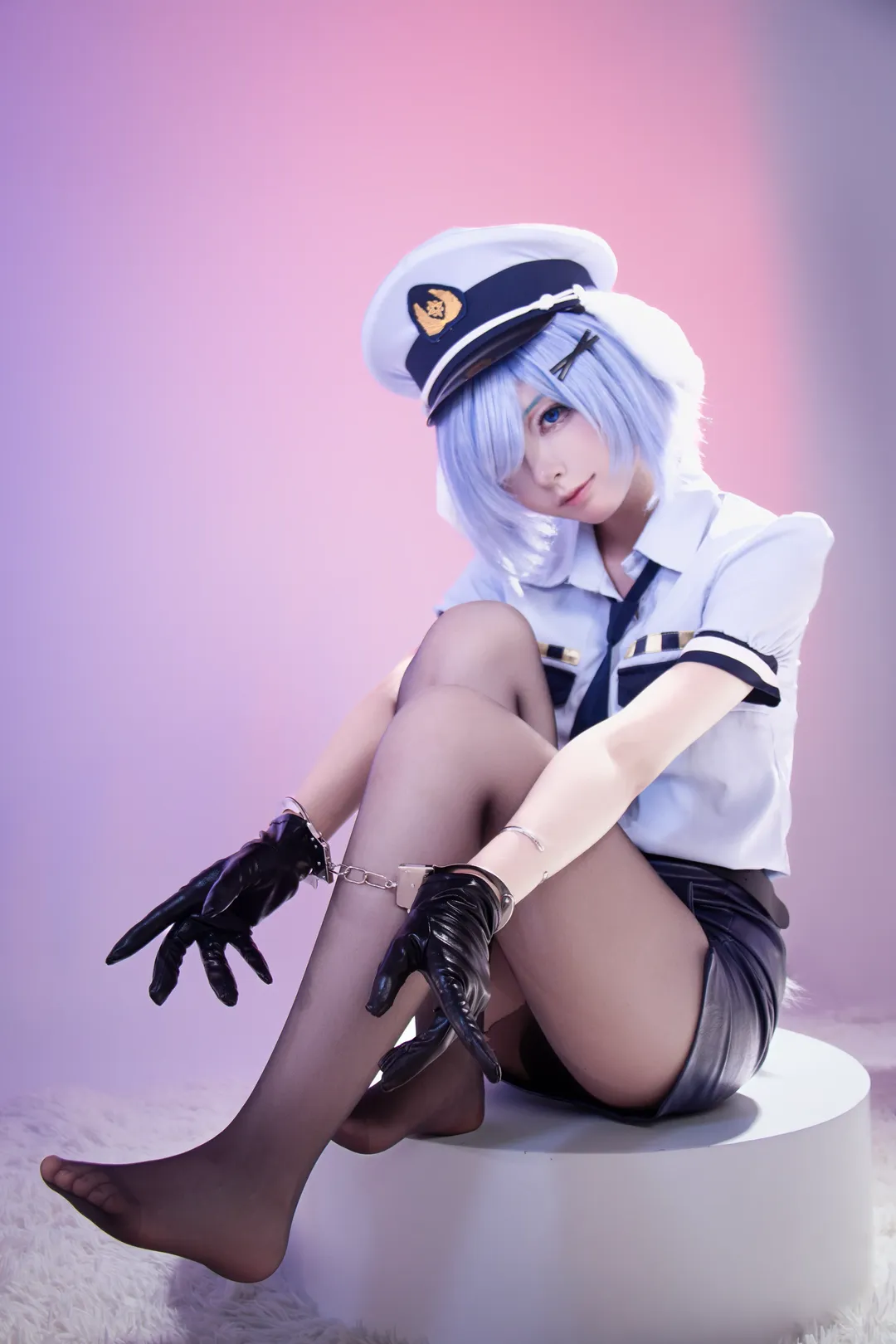 コスプレ, レム コスプレ, 黒ストッキング, Re:ゼロから始める異世界生活, 犬耳警官