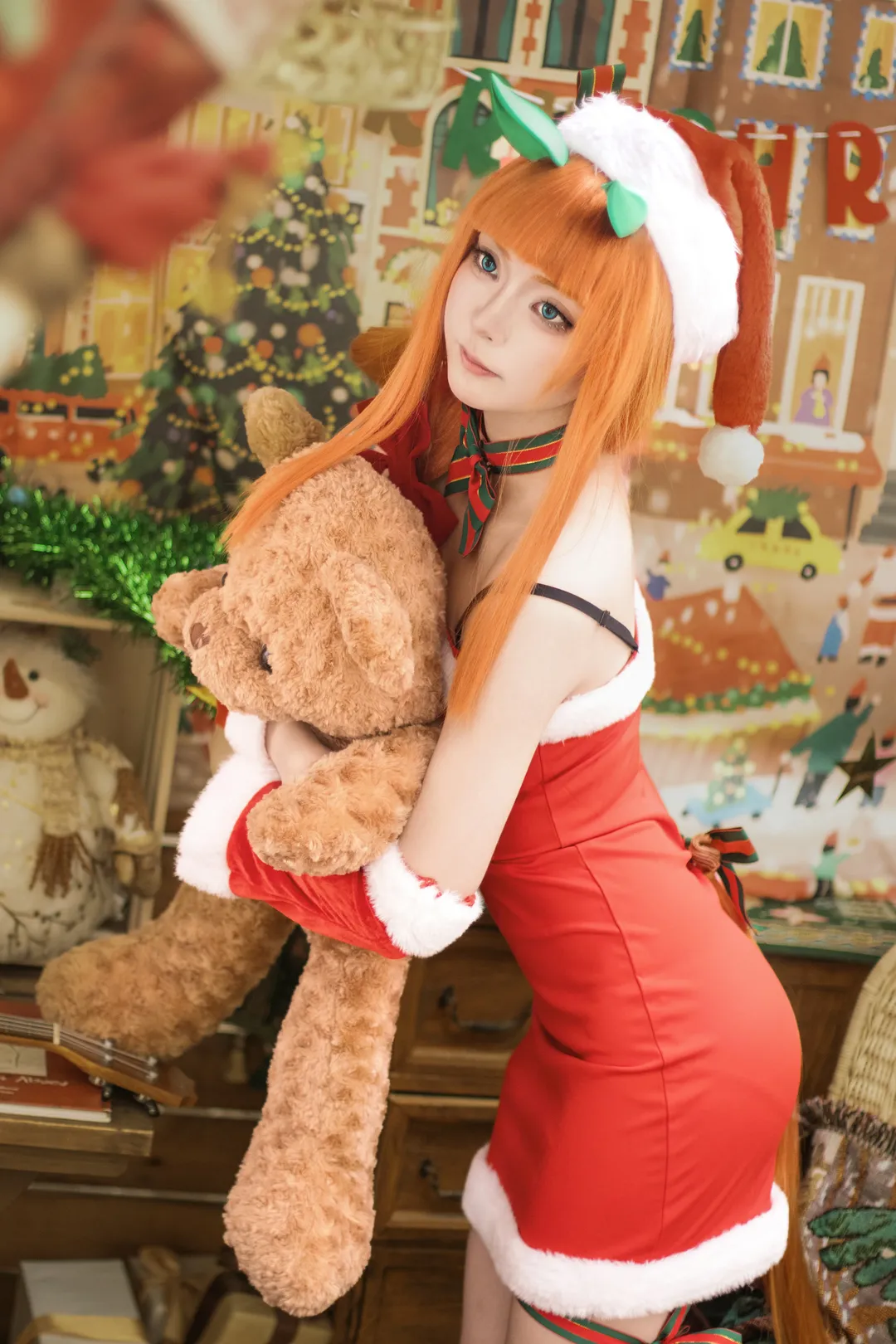 cosplay, 圣诞装扮, 赛马娘 闪耀优俊少女, 无声铃鹿cos, 红丝袜 - 第6张
