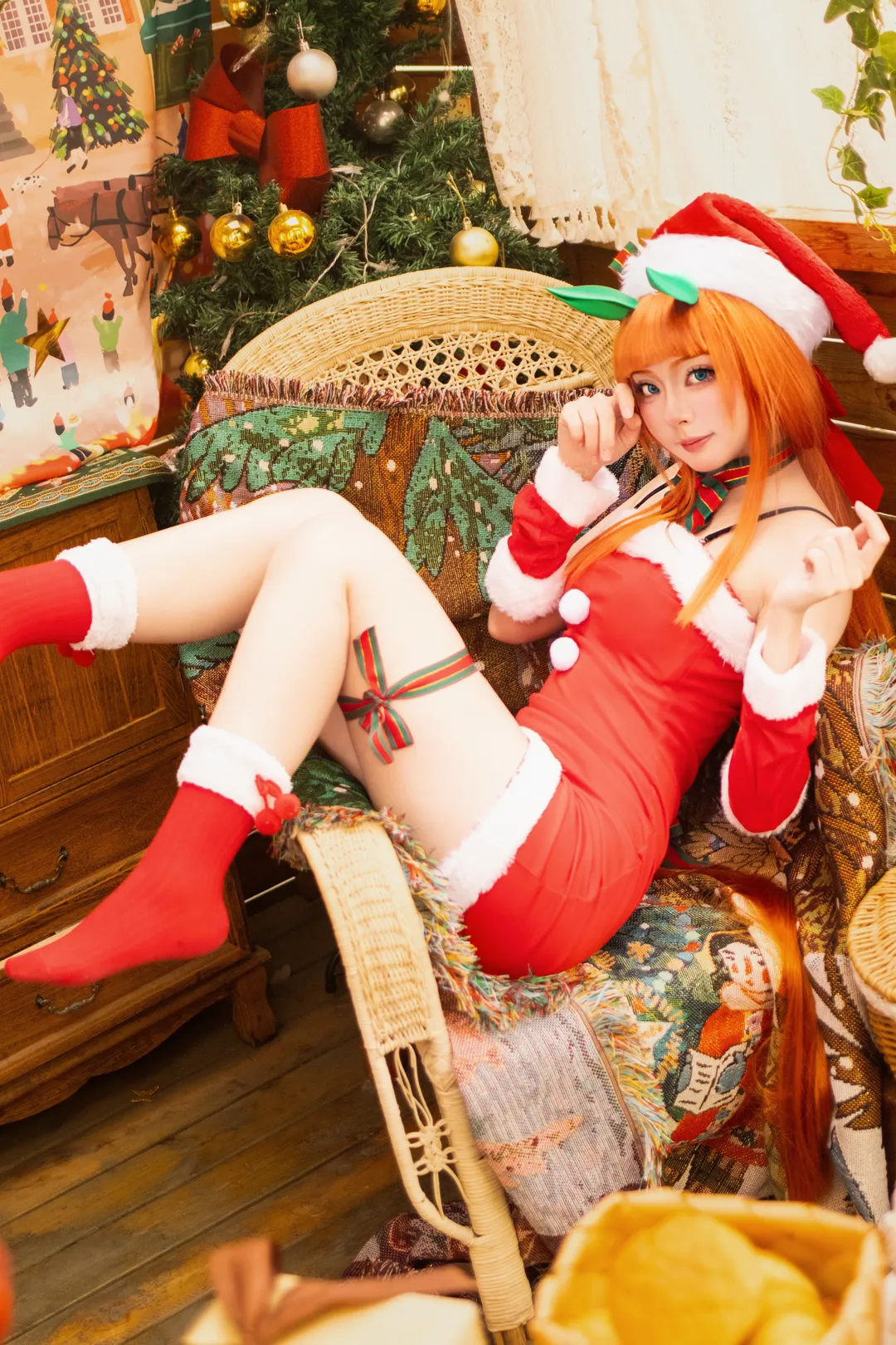 cosplay, 圣诞装扮, 赛马娘 闪耀优俊少女, 无声铃鹿cos, 红丝袜 - 第7张