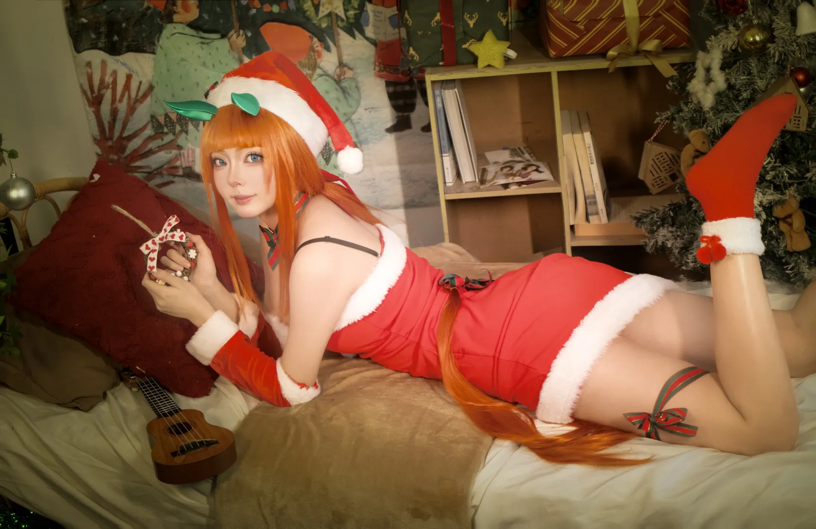 コスプレ, クリスマス衣装, ウマ娘 プリティーダービー, サイレンススズカ コスプレ, 赤いストッキング