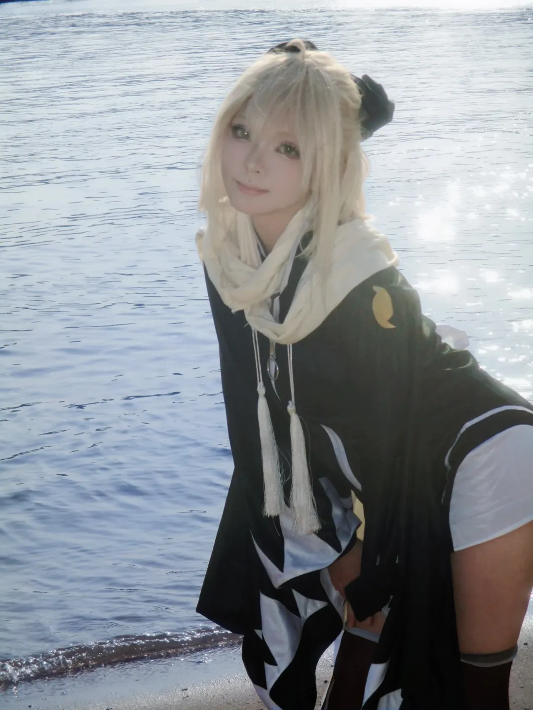 冲田总司cos, 命运冠位指定, cosplay摄影, 丝袜穿搭, 大连海边 - 第2张