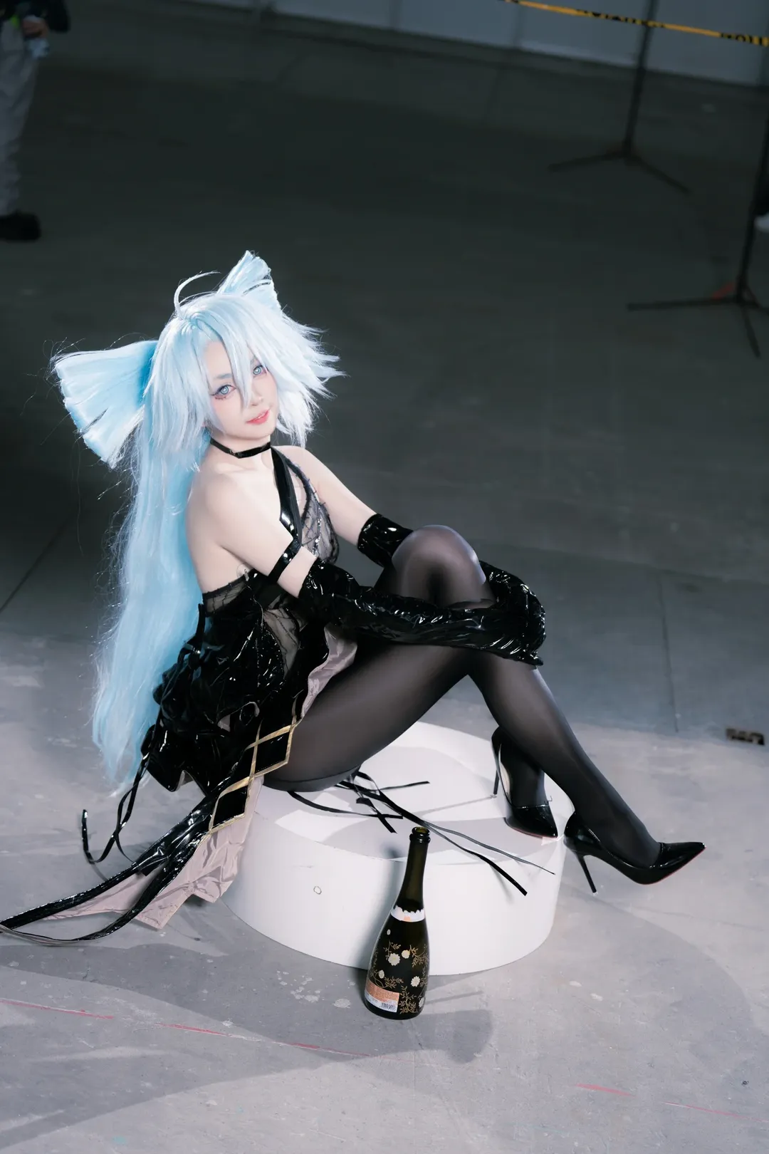 Convention photos, Black tights outfit, Girls' Frontline, PA-15 cosplay, Champagne Phantom Thief
