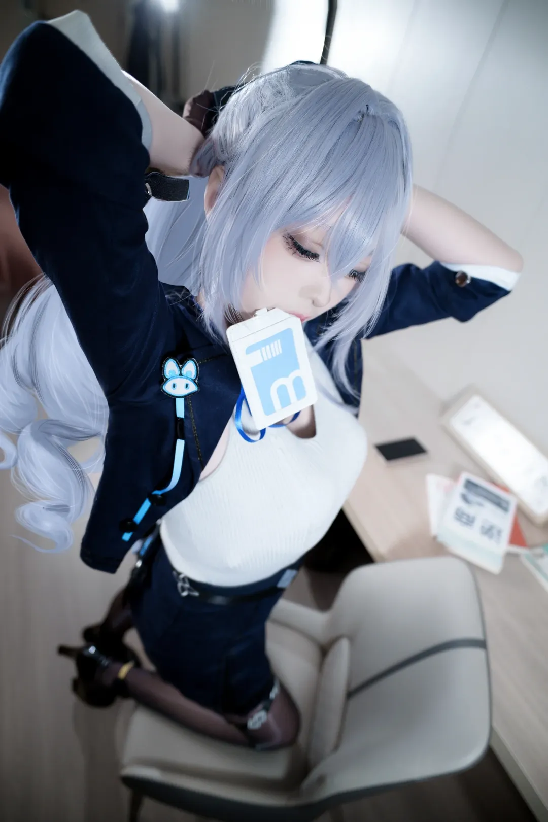崩坏3, 布洛妮娅cos, cosplay正片, 黑丝, 次生银翼 - 第2张