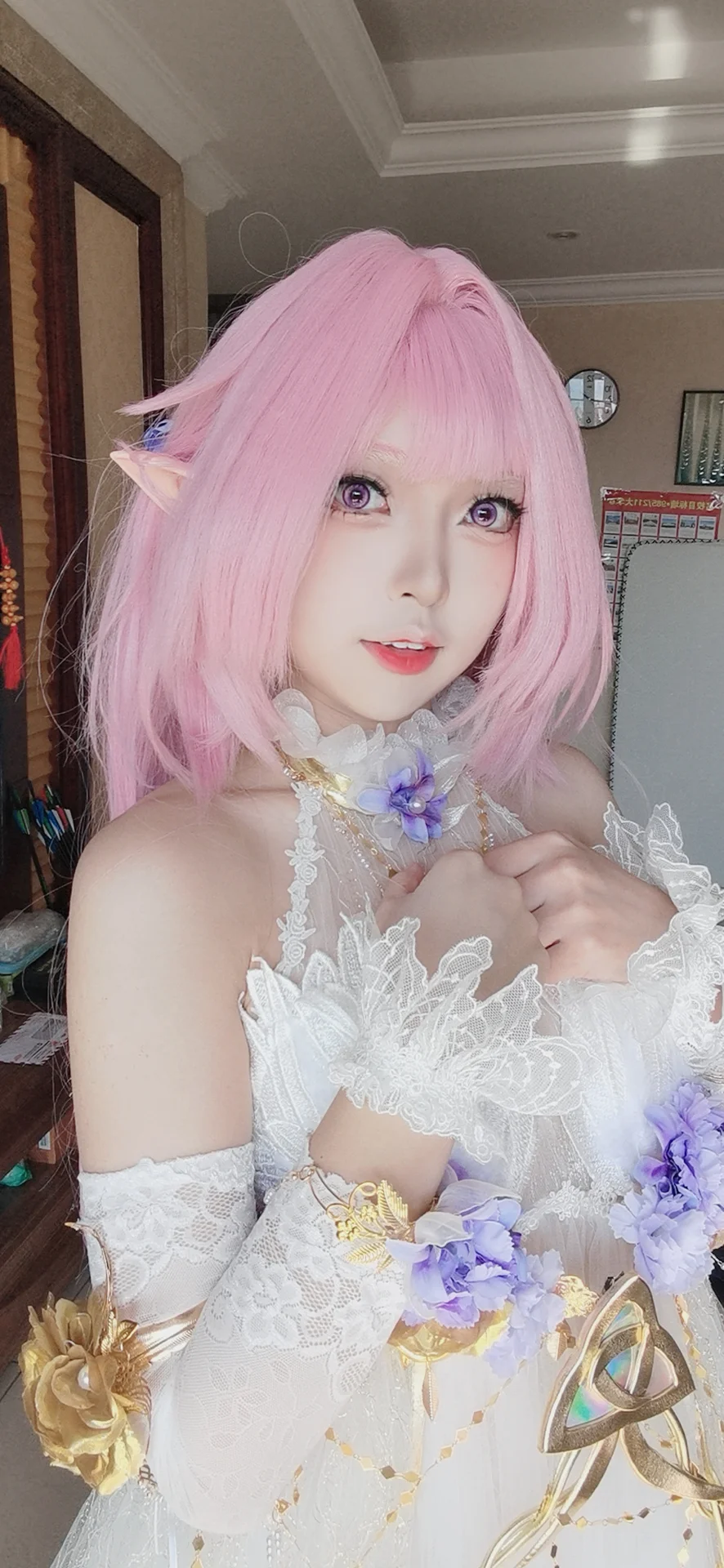 エリシア コスプレ, 崩壊 3rd, 二次元, 花嫁コスプレ, メイクテスト - 3枚目