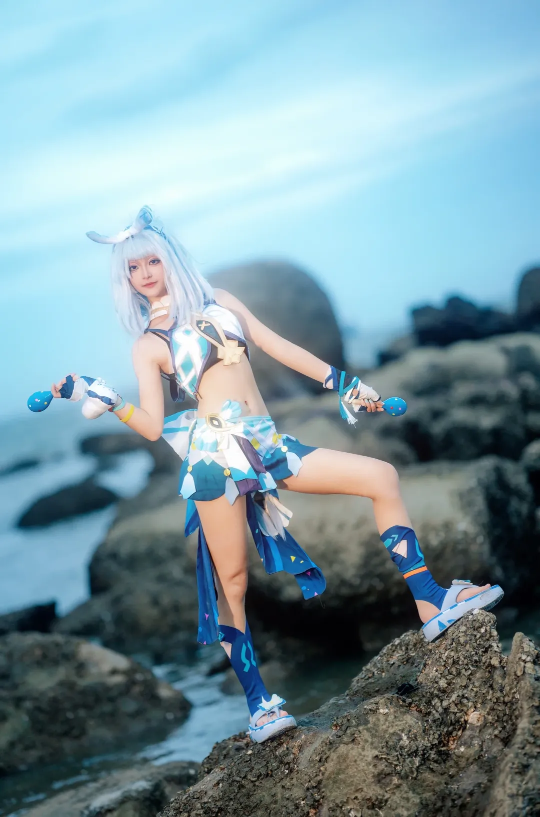 原神, 瑪拉妮cos, cosplay攝影, 海邊外景, 汕頭拍照 - 第1張