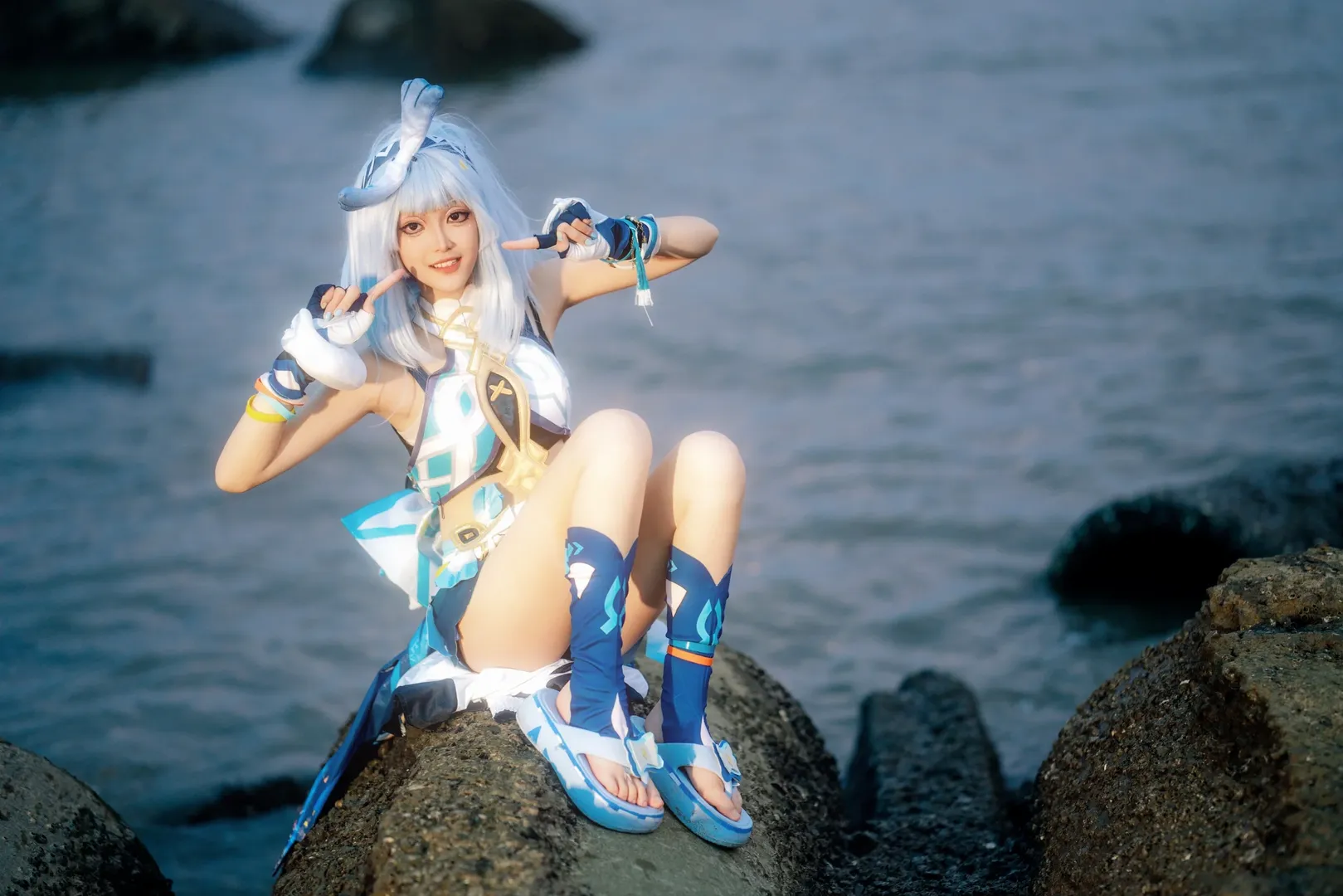 原神, 瑪拉妮cos, cosplay攝影, 海邊外景, 汕頭拍照 - 第11張