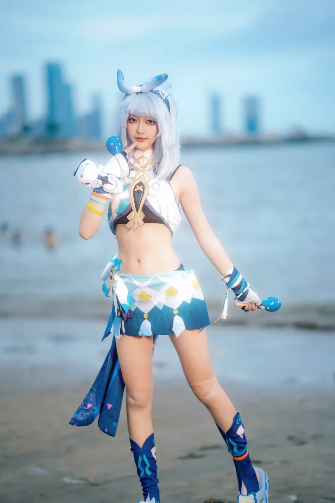 原神, 瑪拉妮cos, cosplay攝影, 海邊外景, 汕頭拍照 - 第12張