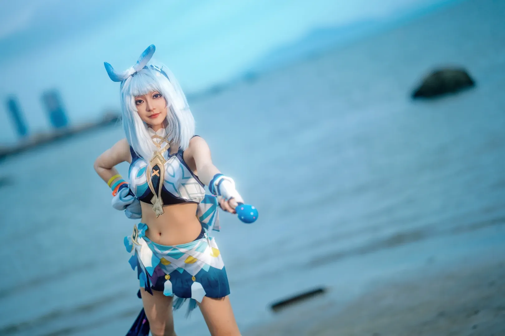 原神, 瑪拉妮cos, cosplay攝影, 海邊外景, 汕頭拍照 - 第13張