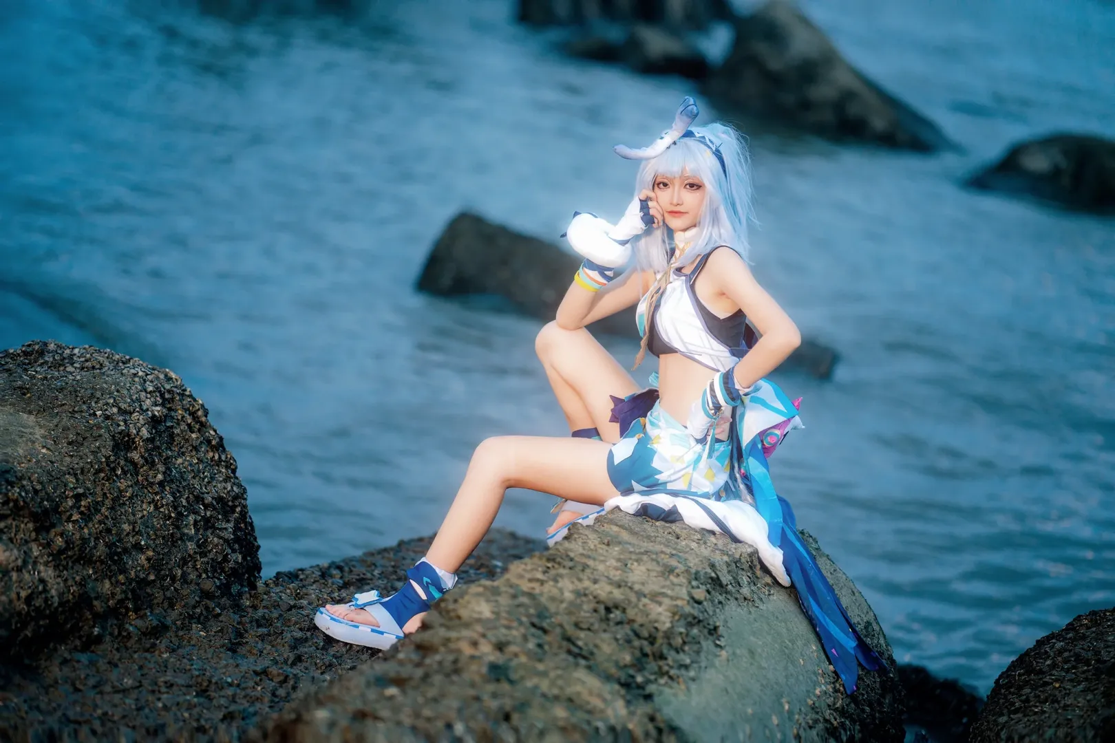 原神, 瑪拉妮cos, cosplay攝影, 海邊外景, 汕頭拍照 - 第7張