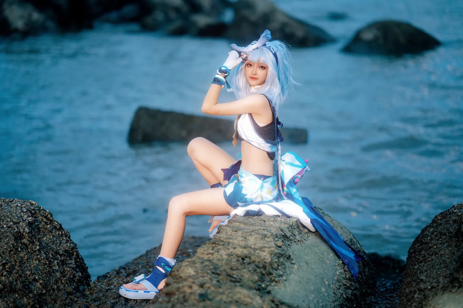 原神, 瑪拉妮cos, cosplay攝影, 海邊外景, 汕頭拍照 - 第8張
