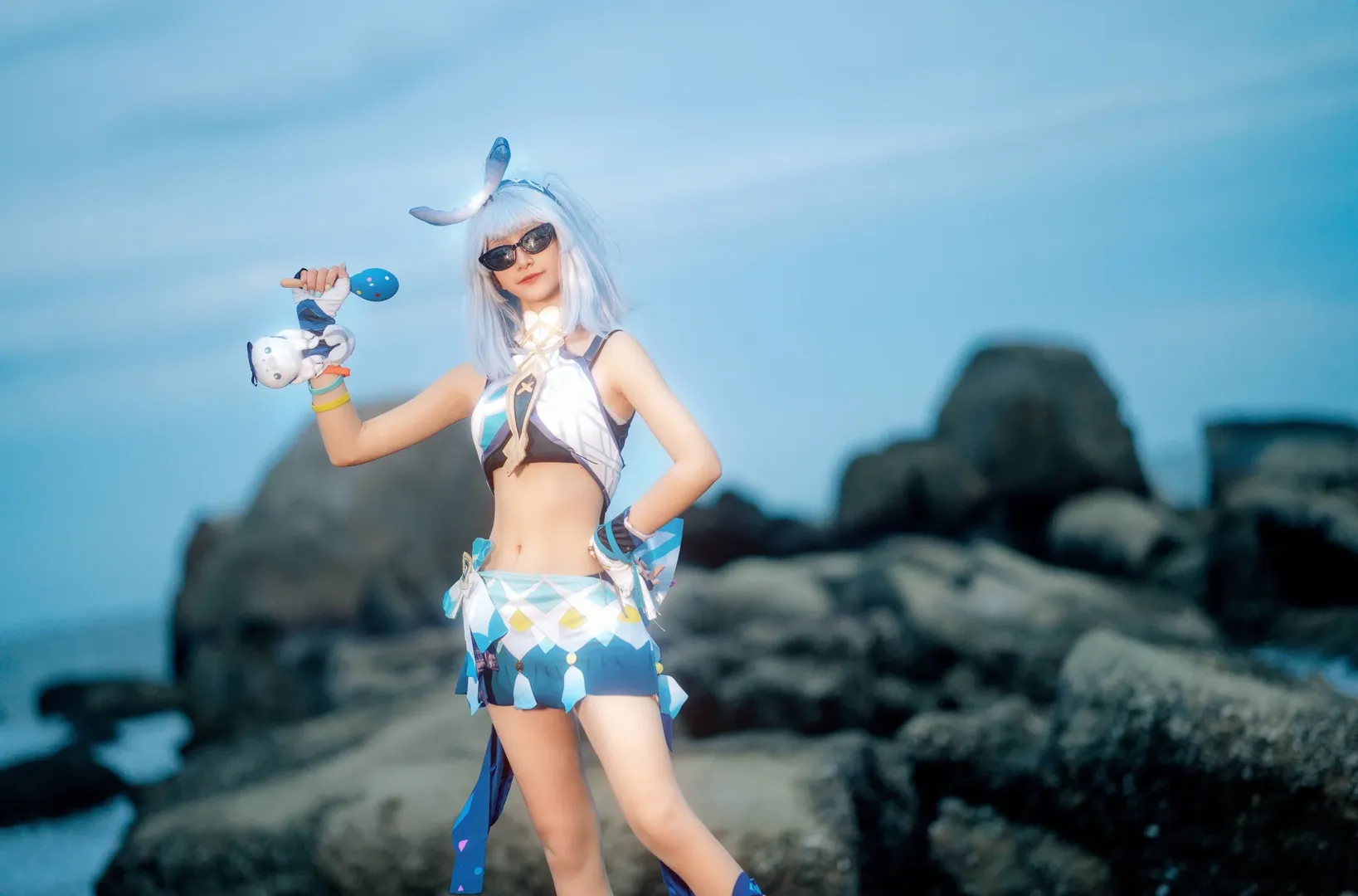 原神, 瑪拉妮cos, cosplay攝影, 海邊外景, 汕頭拍照 - 第9張