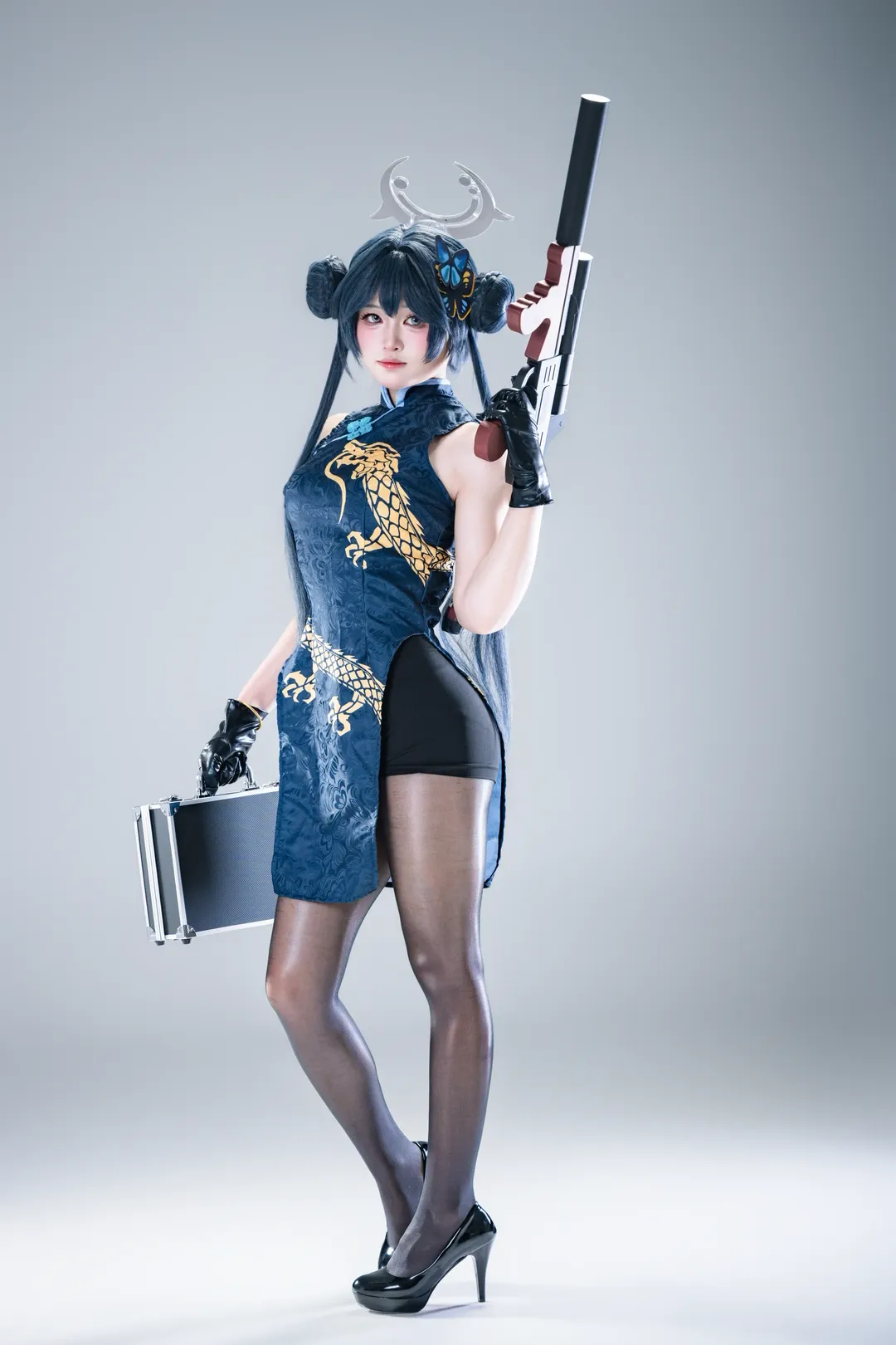ブルーアーカイブ, キサキ コスプレ, チャイナドレスコスプレ, 黒ストッキング撮影, 相互無償 - 2枚目