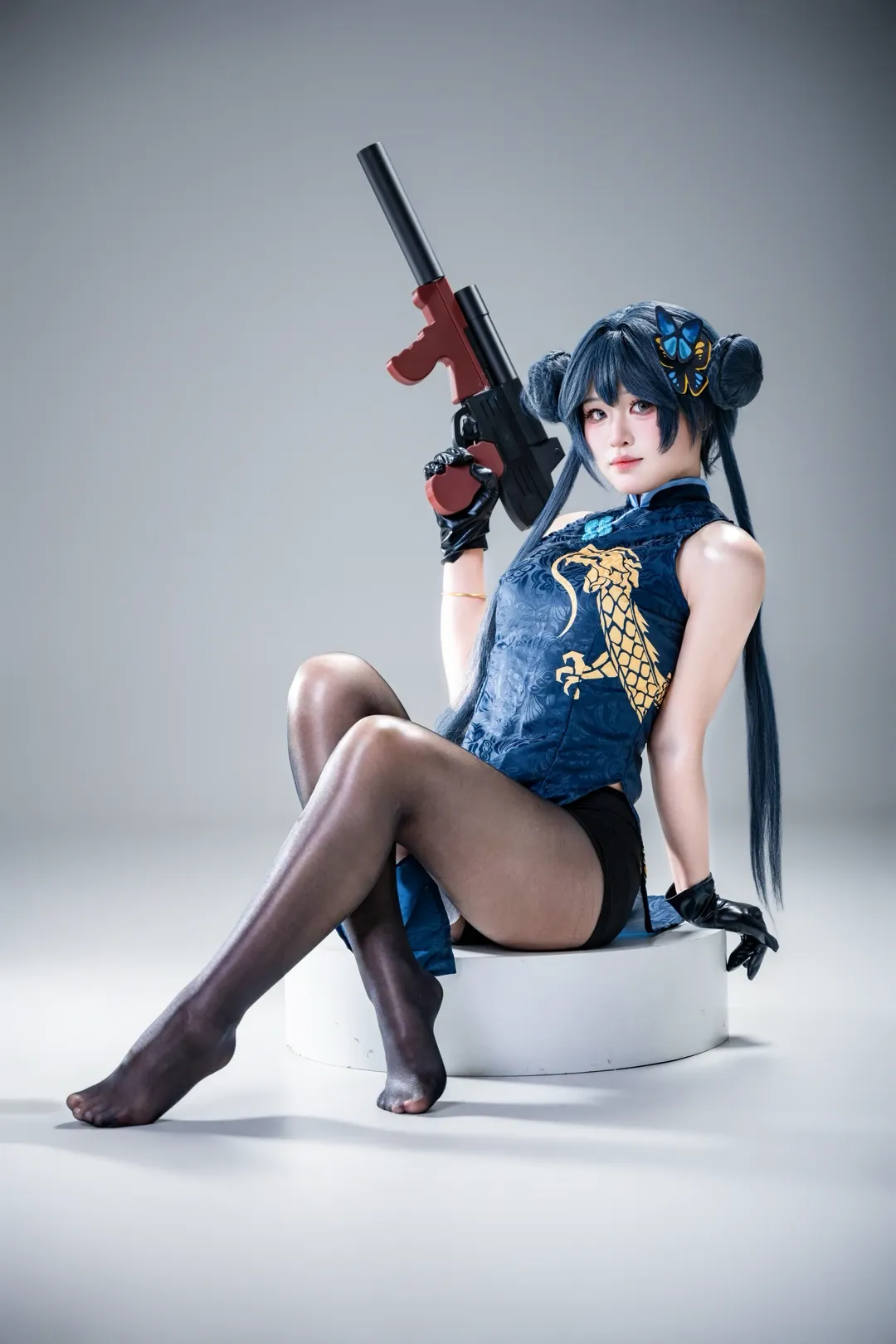 蔚藍檔案, 妃咲cos, 旗袍cosplay, 黑絲攝影, 互勉