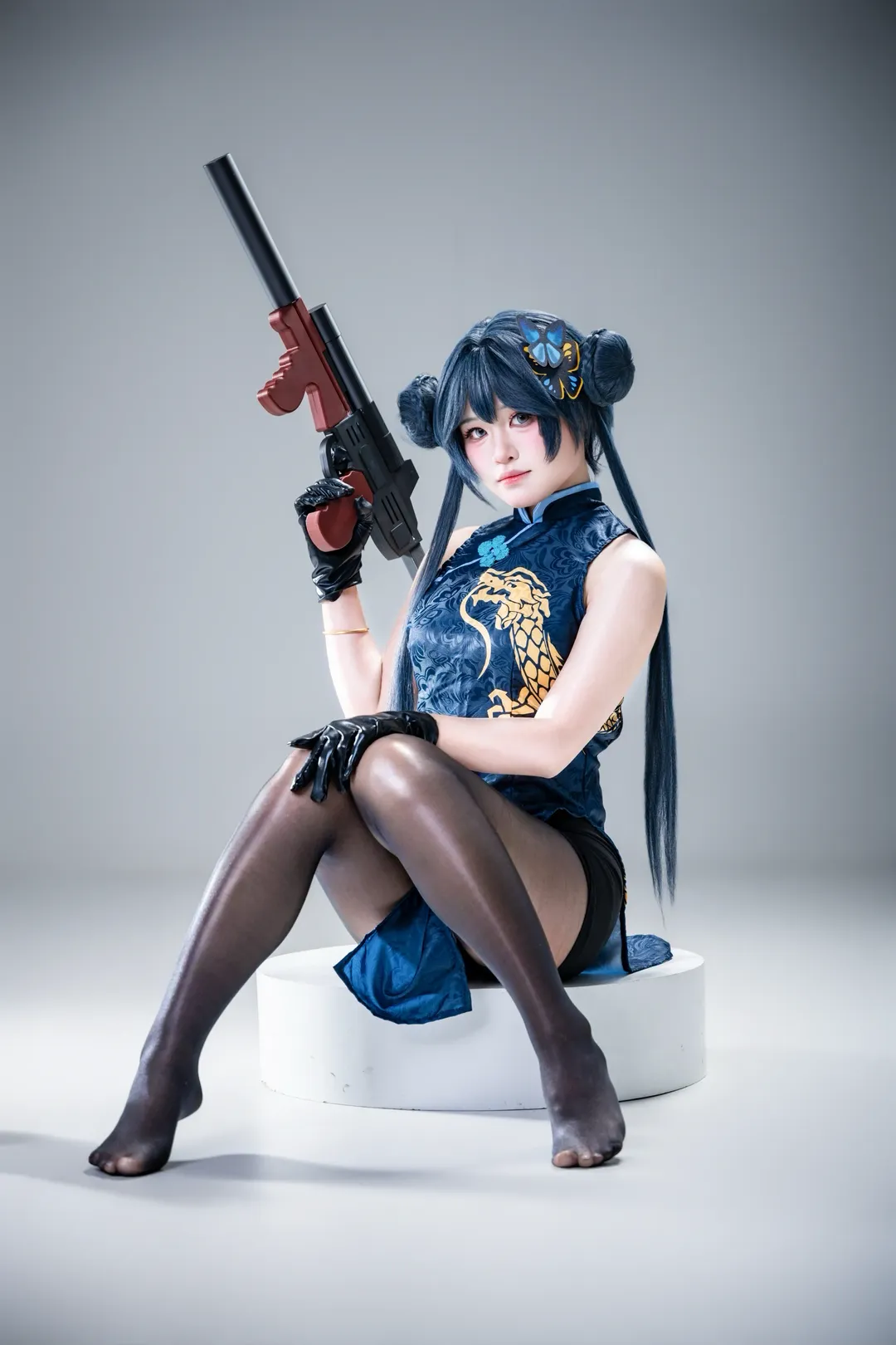 ブルーアーカイブ, キサキ コスプレ, チャイナドレスコスプレ, 黒ストッキング撮影, 相互無償 - 4枚目