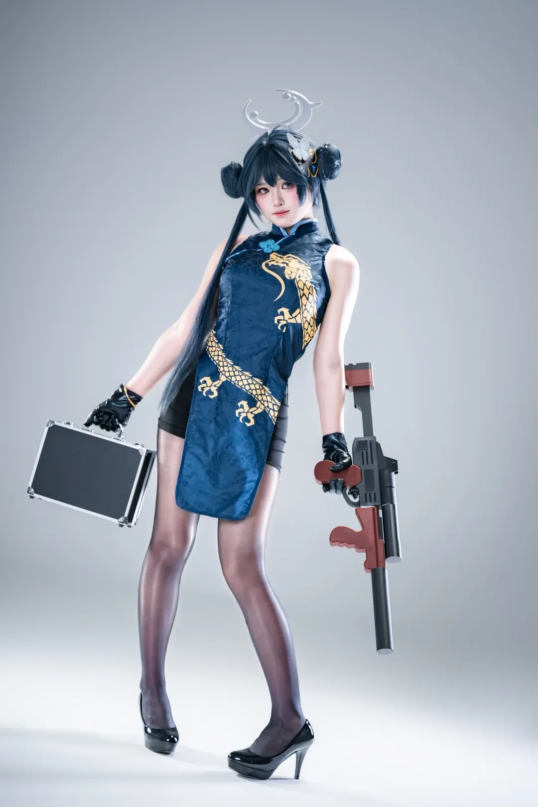 ブルーアーカイブ, キサキ コスプレ, チャイナドレスコスプレ, 黒ストッキング撮影, 相互無償 - 5枚目