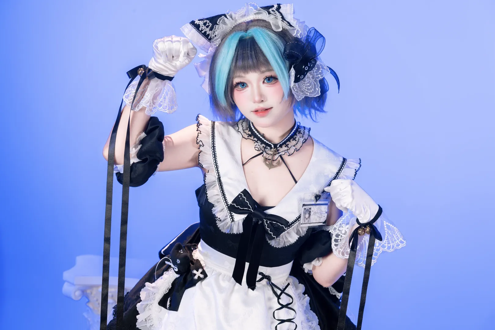 二次元摄影, 柴郡cos, 碧蓝航线, 女仆装, 白丝穿搭 - 第2张