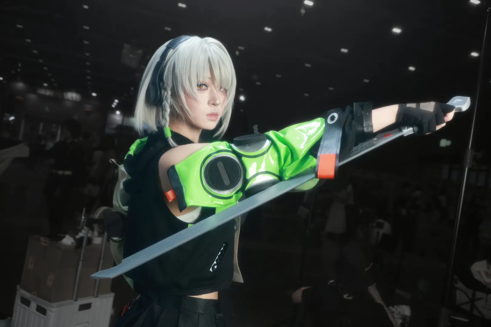 绝区零, 安比德玛拉cos, cosplay场照, 机能风穿搭, 黑丝长袜 - 第6张