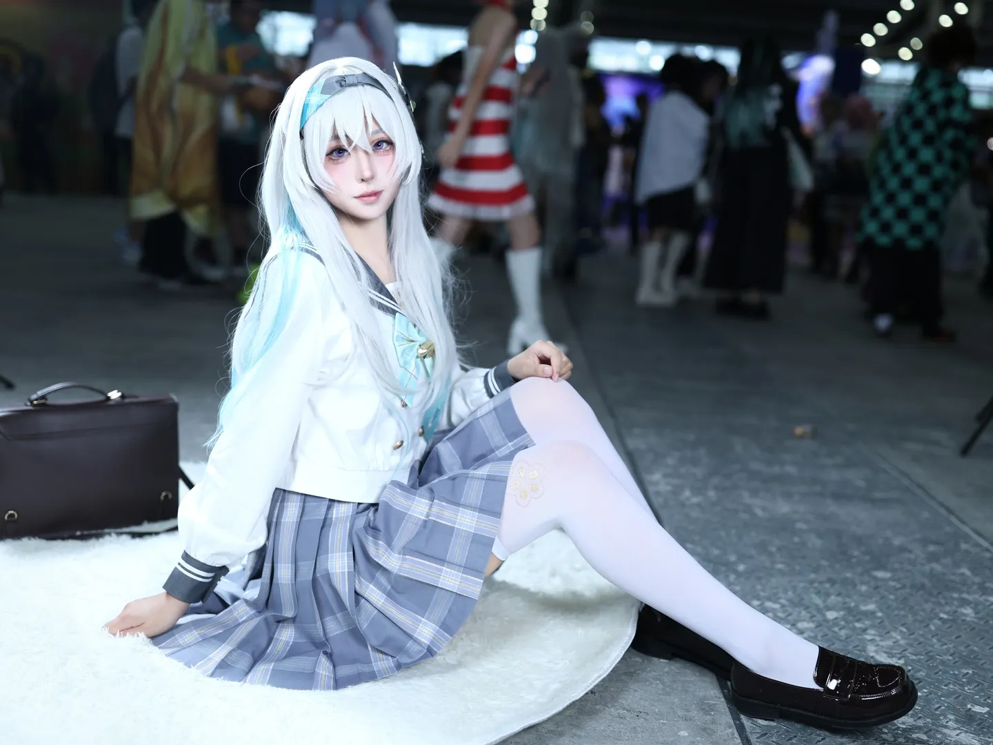 cosplay, 崩坏星穹铁道, 流萤cos, 漫展场照, 白丝穿搭