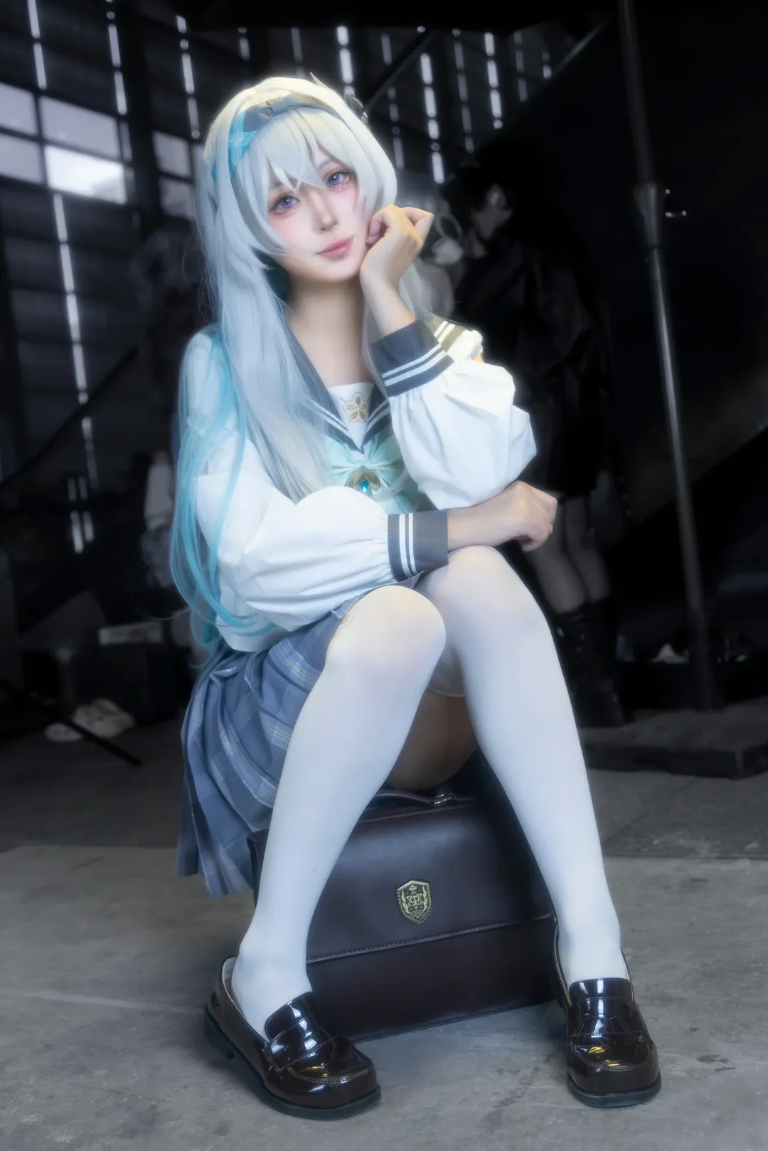 崩坏星穹铁道, 流萤cos, 漫展场照, JK制服, 丝袜穿搭 - 第3张