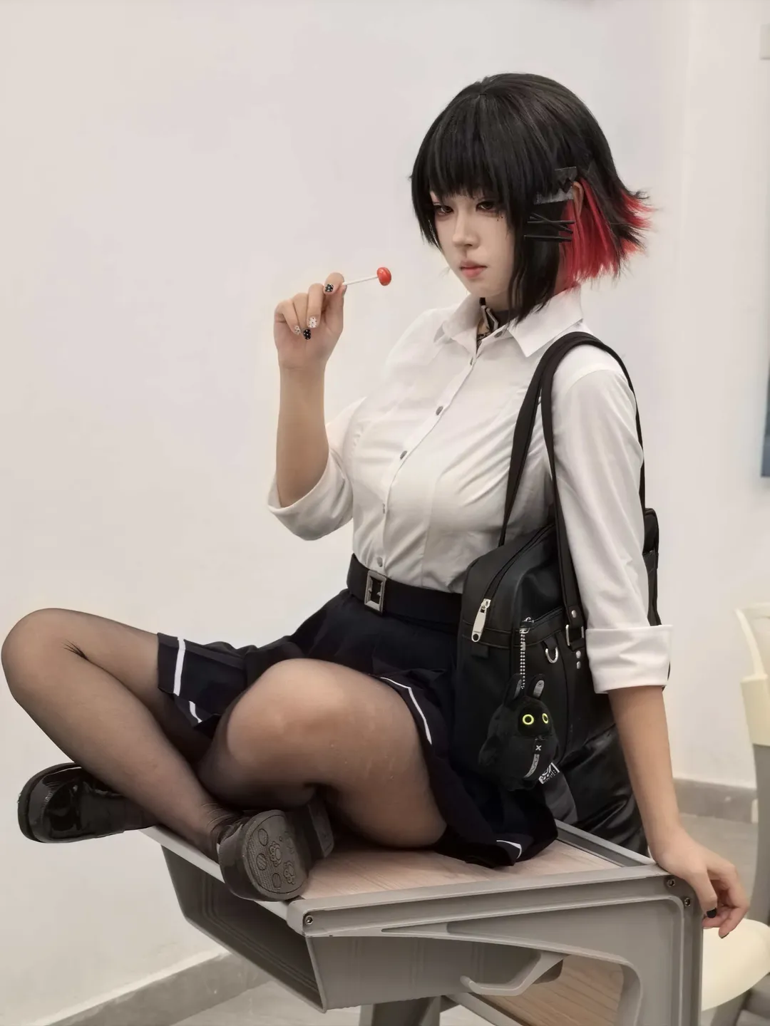 绝区零, cosplay, 艾莲乔cos, 黑丝穿搭, 校服cos - 第1张