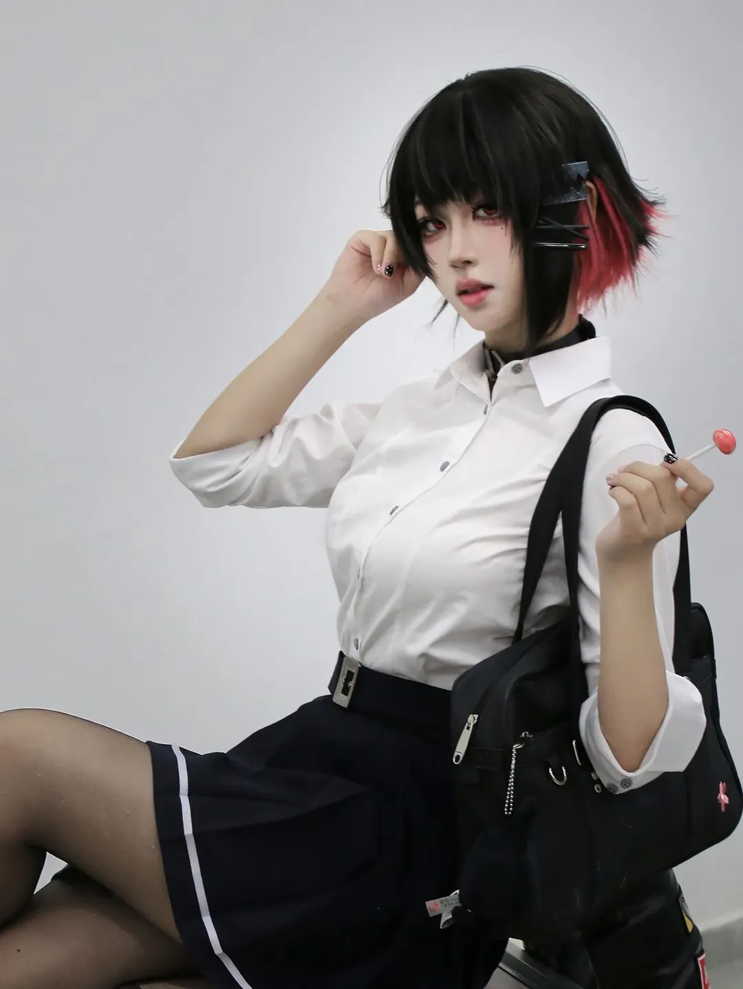 绝区零, 艾莲乔cos, cosplay日常, 黑丝穿搭, 制服cos