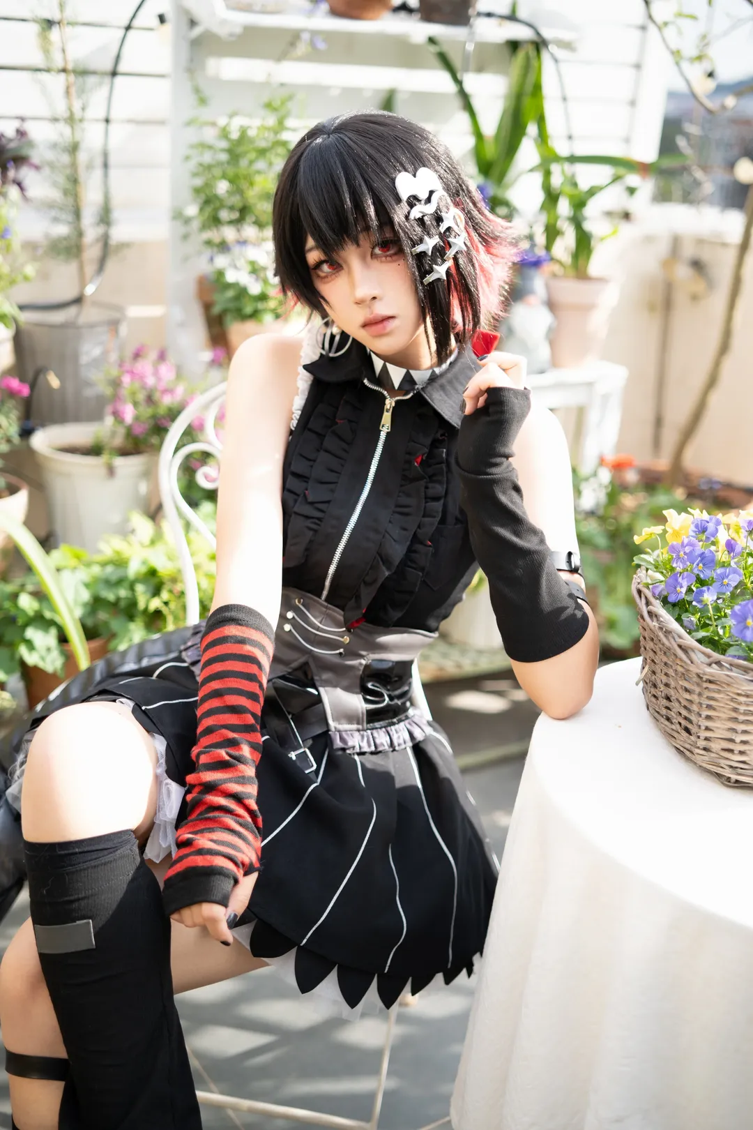 绝区零, 二次元cosplay, 艾莲乔cos, 户外外景, 长筒袜cos