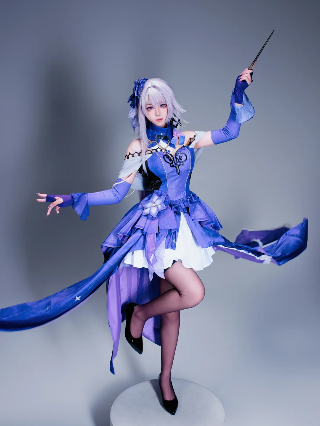 崩壞星穹鐵道, 大黑塔cos, cosplay攝影, 棚拍寫真, 藍紫色系穿搭