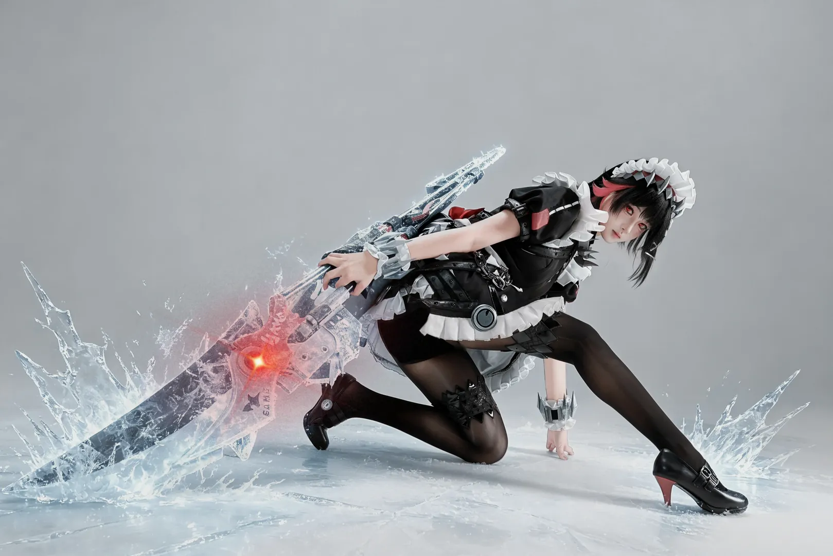 Zenless Zone Zero, Studio shoot, Ellen Joe cosplay, Cosplay photography, Combat maid